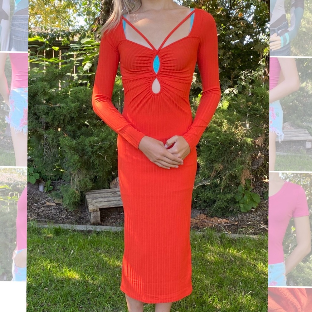 H&M Vibrant Orange Maxi Dress
